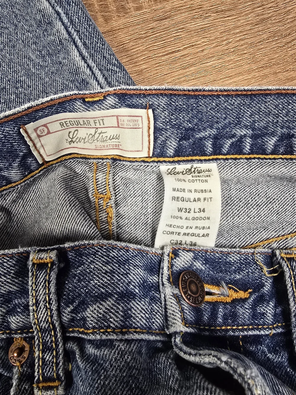 Levi Strauss Signature Jeans Mens 32x34 Regular Fit Blue Denim